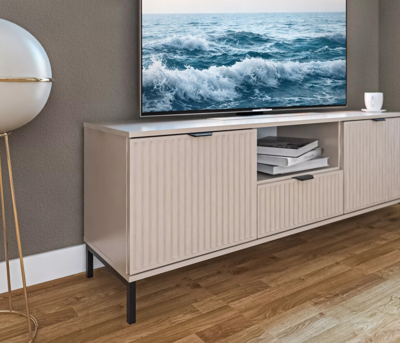 ТВ-тумбы, Тумба под телевизор Турин СБ-3572 Кашемир серый/МДФ Кашемир