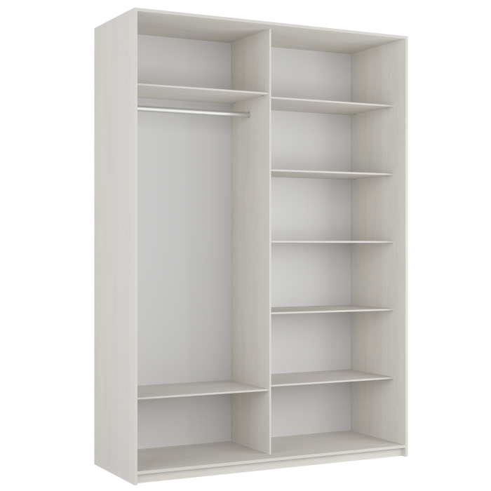 Шкафы-купе 2-х дверные, Шкаф-купе Прайм 2-х дверный ДСП/Зеркало/Доводчики 160х57х230