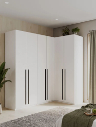 Угловой шкаф для одежды распашной с ящиками, София, 2200х2100х1300мм