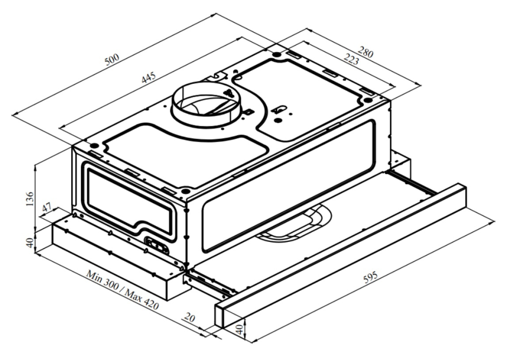 Вытяжки, Кухонная вытяжка Rebus Smooth Black 60