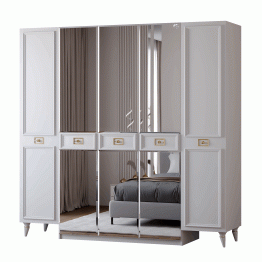 Шкаф в спальню 5-ти дверный Валенсия (золото)