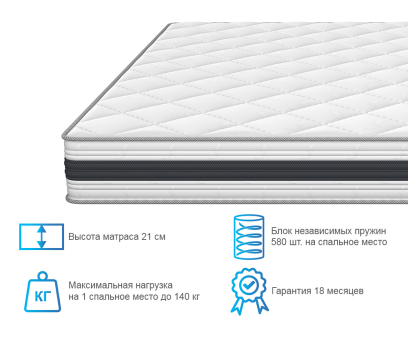 1600 x 2000, Матрас ARMOS Ясон Hard (Трикотаж 3D) 160х200 см