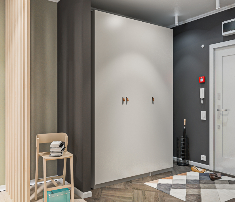 Шкафы распашные, Шкаф 3-х дверный МАКС Серый перламутровый