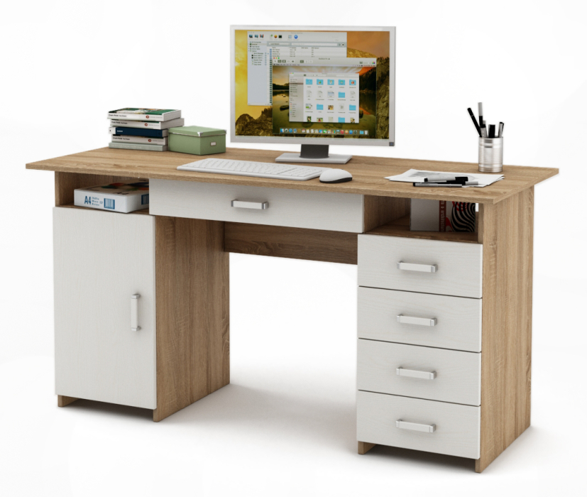 Прямые, Письменный стол с ящиками Лайт 7Я