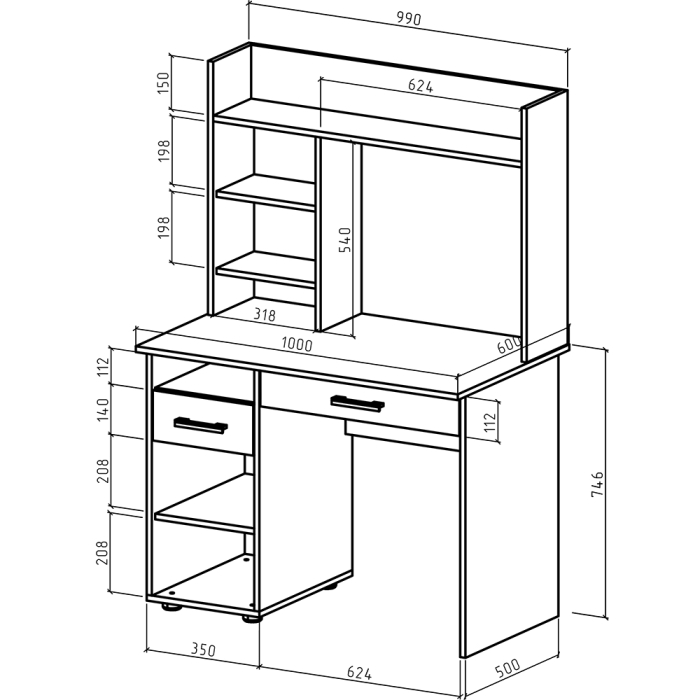 Прямые, Письменный стол Остин-10Я