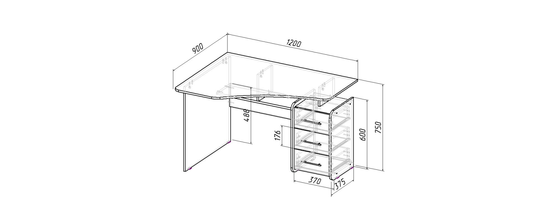 Угловые, Стол письменный Триан-5