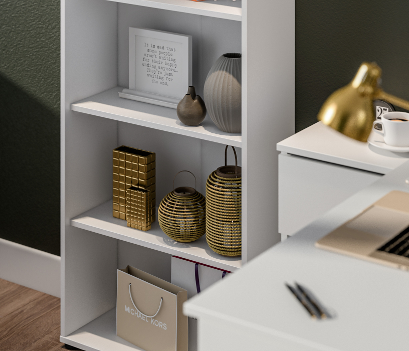 Открытые, Комплект Альфа Стол СБ-2955 и Стеллаж СБ-2956