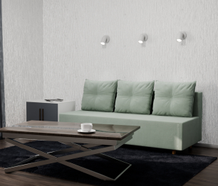 Прямой диван Сияние,еврокнижка,велюр