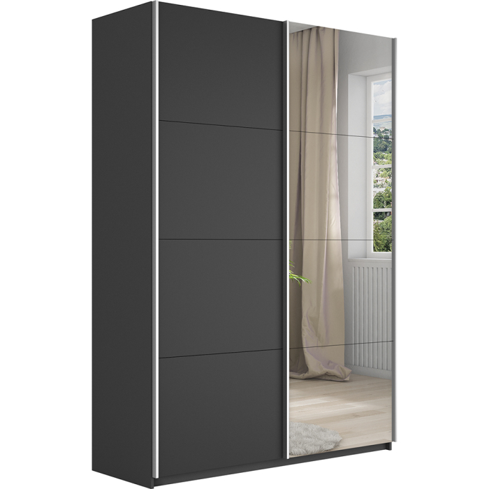 Шкафы-купе 2-х дверные, Шкаф Прайм дуо ДСП+зеркало 2300 х 1200 х 570