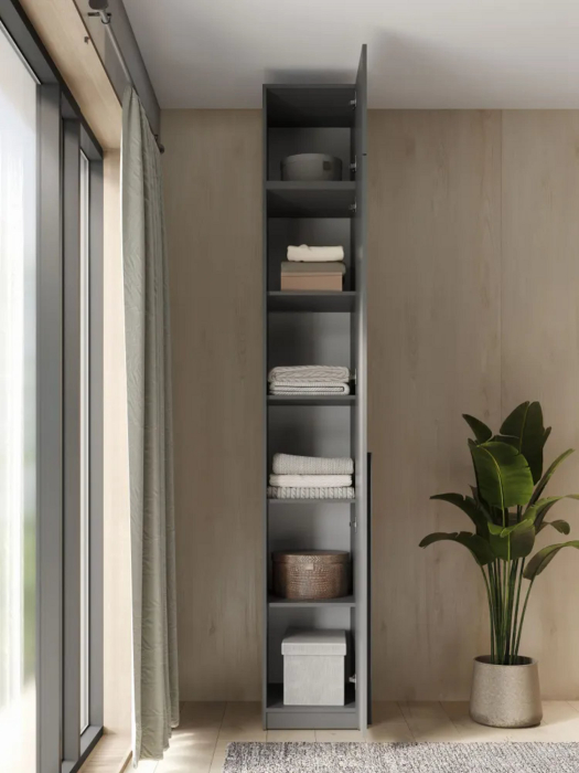 Шкафы одностворчатые, Шкаф для одежды распашной однодверный с антресолью, София, 2600х400х520 мм