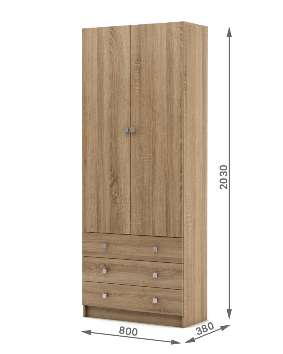 Шкафы двухстворчатые, Шкаф Бостон-9