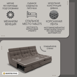 Угловой диван Монако-2 ППУ, велюр