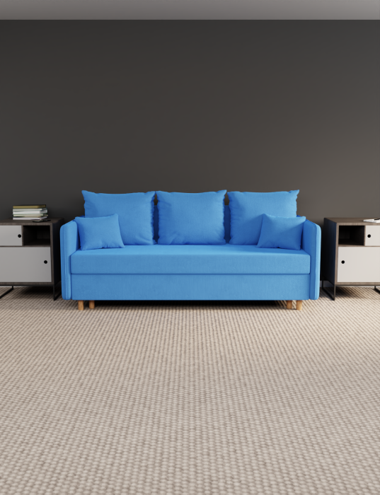 Диваны кровати со спальным местом, Прямой диван Санти,еврокнижка,велюр