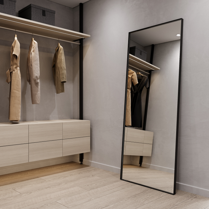 Зеркала в спальню, Напольно-настенное зеркало в раме GENGLASS HALFEO SLIM XL