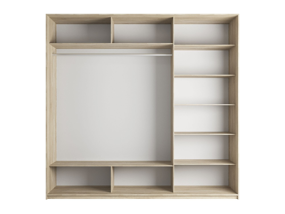 Шкафы-купе 3-х дверные, Шкаф-купе Прайм 3-х дверный Зеркала/Стекло белое/Доводчики 180х57х230