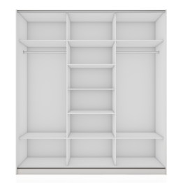 Шкаф-купе Прайм 3-х дверный Зеркала/Стекло белое/Доводчики 210х57х230