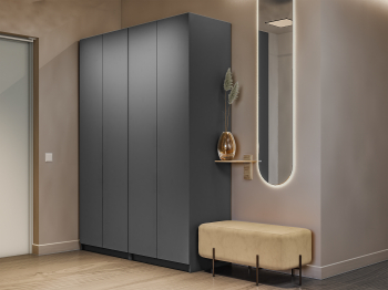 Шкаф распашной Е1 Локер 162х52.5х220 см,с двумя комплектами полок и двумя модулями