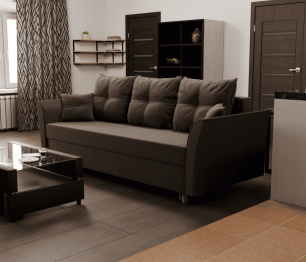 Прямой диван Пандора,еврокнижка,велюр