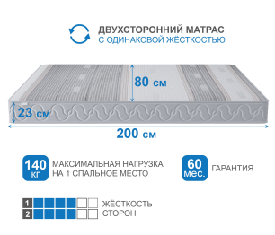 Столлайн / Матрас Сити-Мадрид в чехле Magnetic 800х2000