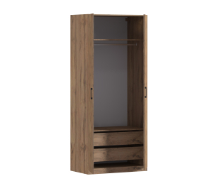 Шкаф двухдверный Макс 1000 мм, вариант №3 (ЛДСП, корпус дуб вотан)