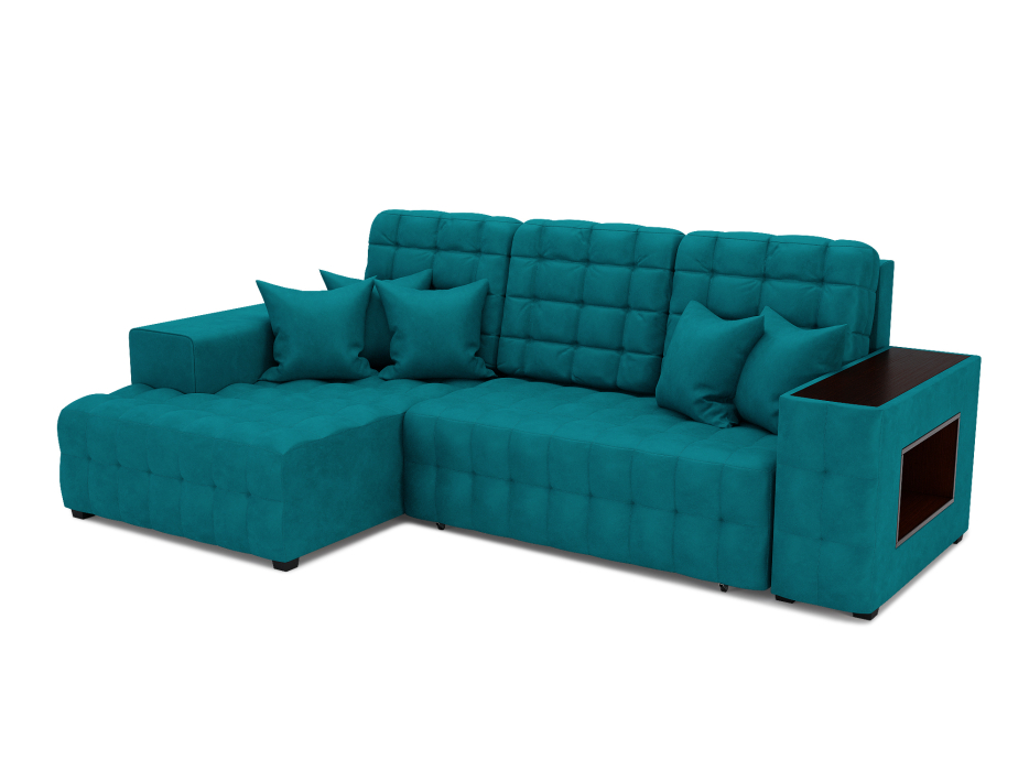 Диваны угловые в гостиную, Угловой диван Магерит левый угол, вельвет (бархат)