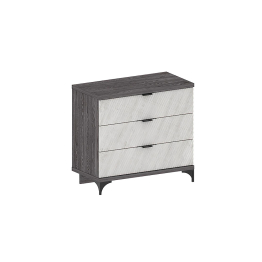 Комод Шаде КМ-2901, черный ясень, санторини белый