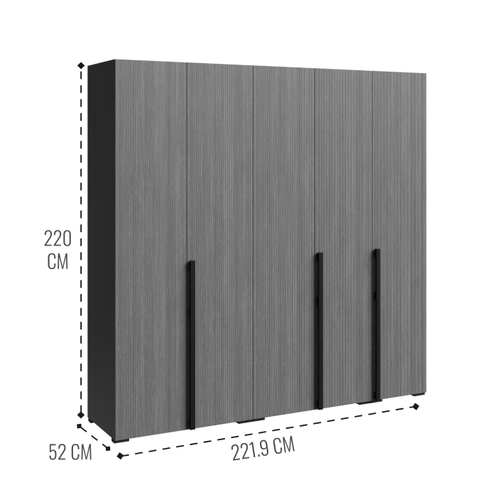 Шкафы распашные, Шкаф Болонья в спальню 5-дверный