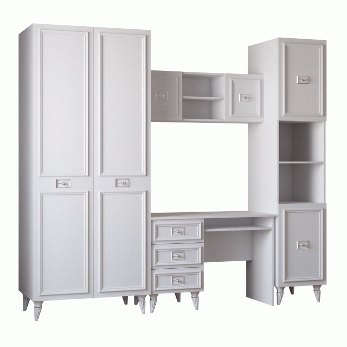 Шкафы пеналы, Шкаф пенал Валенсия серебро 45х60х220 см