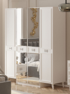 Шкафы распашные, Шкаф в спальню 4х дверный Валенсия (серебро)