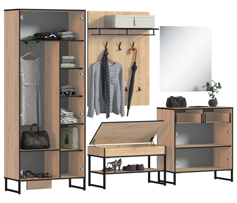 Прихожие, Лофт прихожая Дуб Минерва