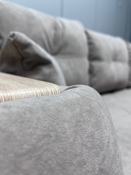 Диваны угловые в гостиную, Угловой диван Леонардо с оттоманкой справа, велюр formula 290