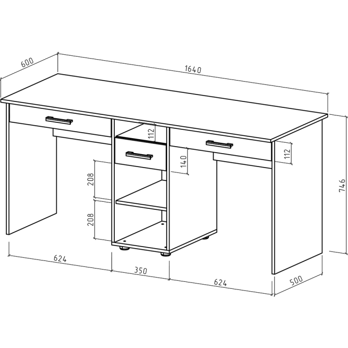 Прямые, Письменный стол Остин-7Я