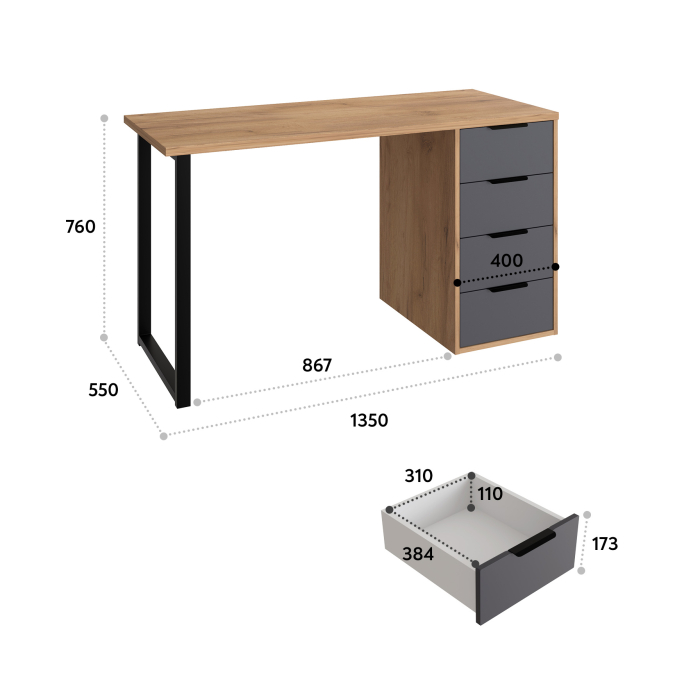 Прямые, Стол письменный С-402