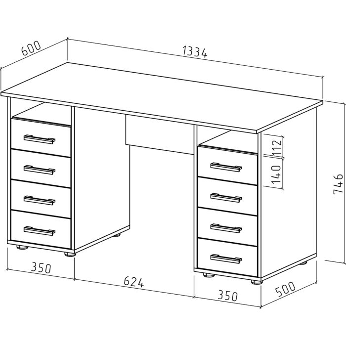 Прямые, Письменный стол Остин-6