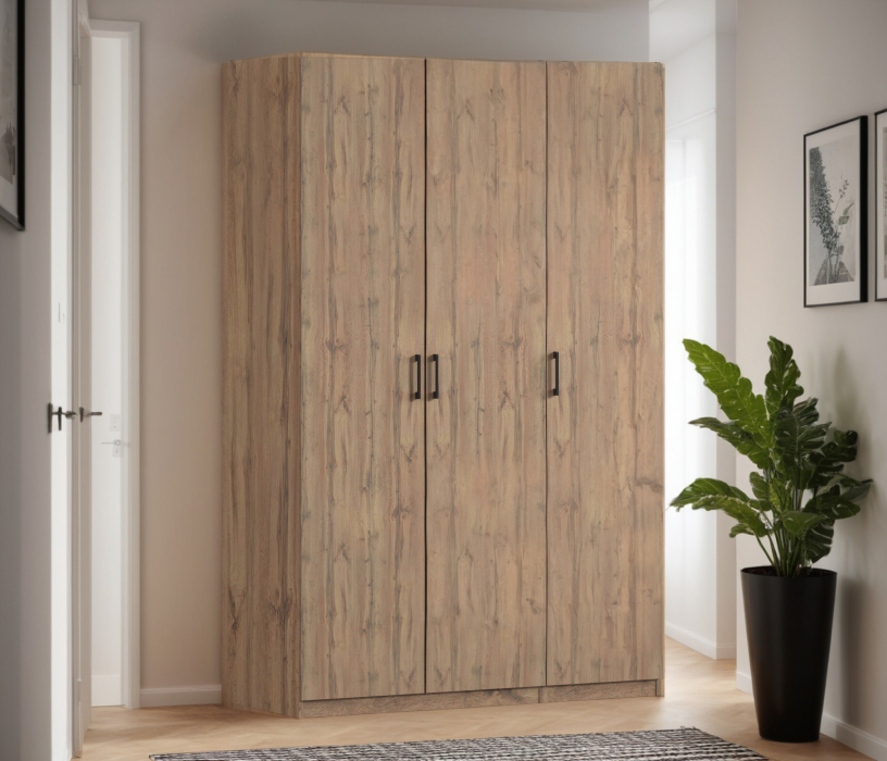 Для одежды, Шкаф трехдверный Макс 1500 мм, вариант №3 (ЛДСП, корпус дуб вотан)