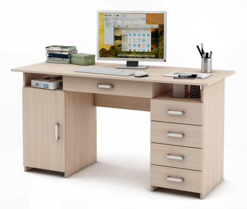 Прямые, Письменный стол с ящиками Лайт 7Я