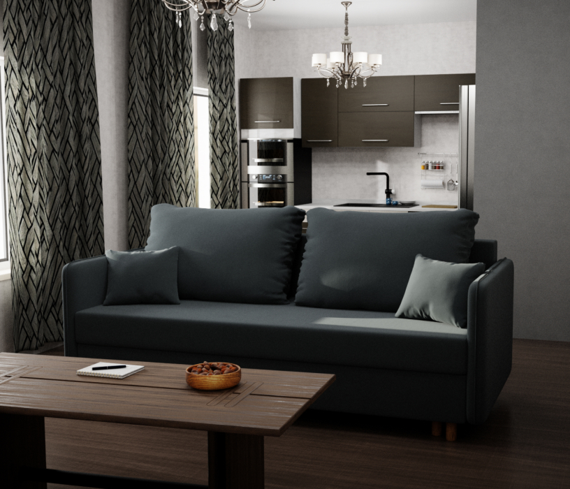 Диваны еврокнижки, Прямой диван Комфорта,еврокнижка,велюр