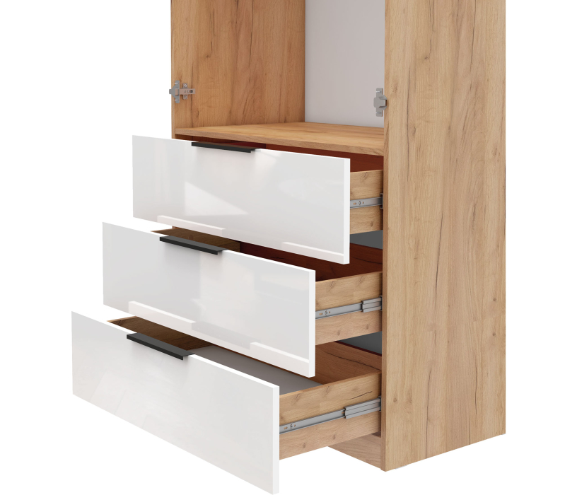 Шкафы, Шкаф 3-х дверный с ящиками, 135 см Люкс