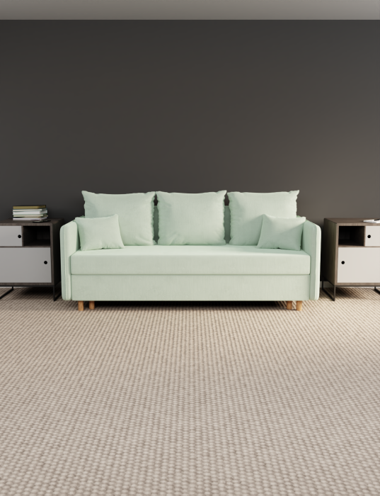 Диваны кровати со спальным местом, Прямой диван Санти,еврокнижка,велюр