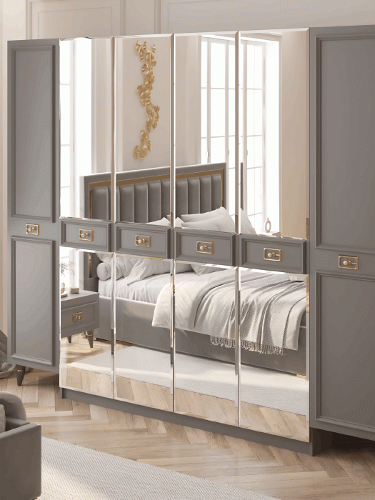 Шкафы распашные, Шкаф в спальню 6-ти дверный (золото)