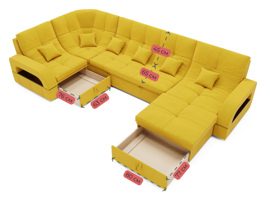 Диваны угловые в гостиную, Модульный диван Майами-4,венеция,велюр