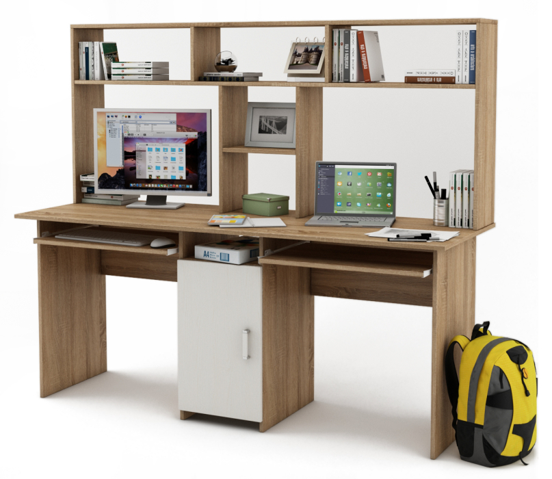 Прямые, Письменный стол Лайт-10К с надстройкой