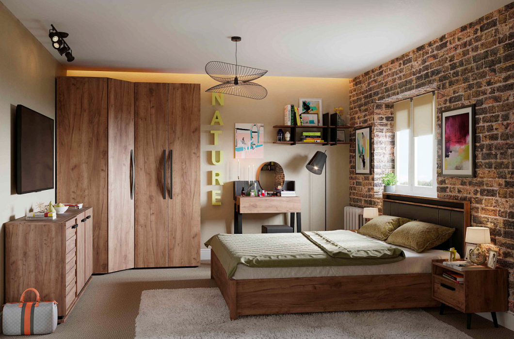 Шкафы, Модульная система Nature (модуль 156) Шкаф для одежды угловой