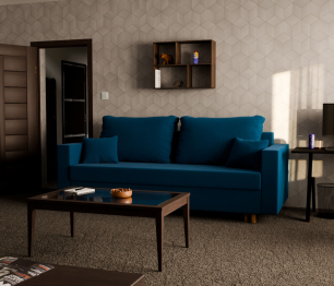 Прямой диван Пульсар,еврокнижка,велюр