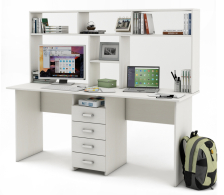 Прямые, Письменный стол Лайт-11 с надстройкой