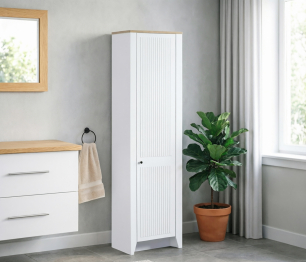 Шкаф 1 дверный Монтана СБ-3556 Белый Альпийский,Дуб Гамильтон/МДФ Дуб Белый