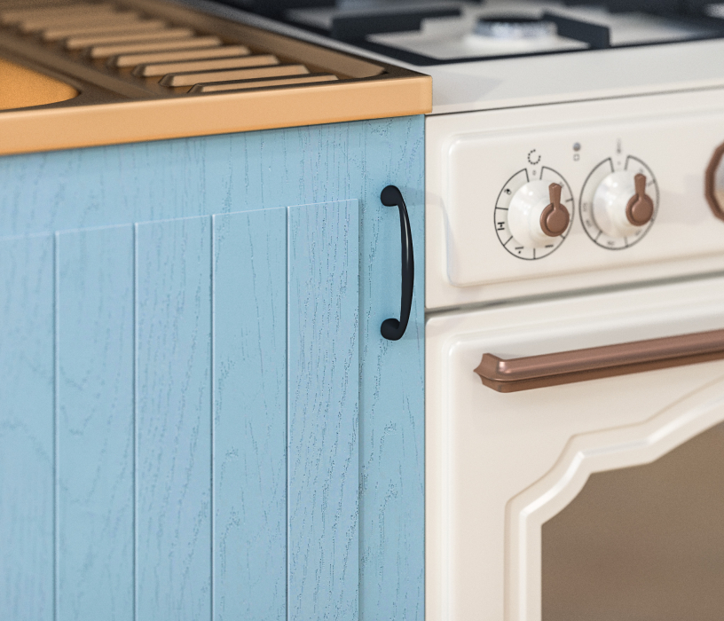 Кухонные гарнитуры, Кухонный гарнитур Регина 1,8м (Прованс) Голубой со столом под духовку