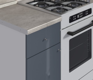 Кухонный гарнитур Катя Белый/МДФ Белый глянец,Графит глянец/МетрополитанR5