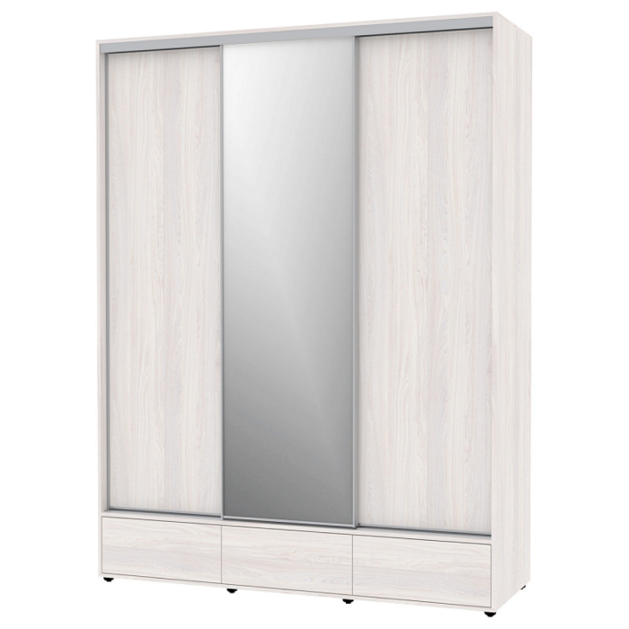 Шкафы-купе 3-х дверные, Шкаф-купе 3-дв  MOD 1800 зеркало/лдсп  (в2390*ш1800*г620)