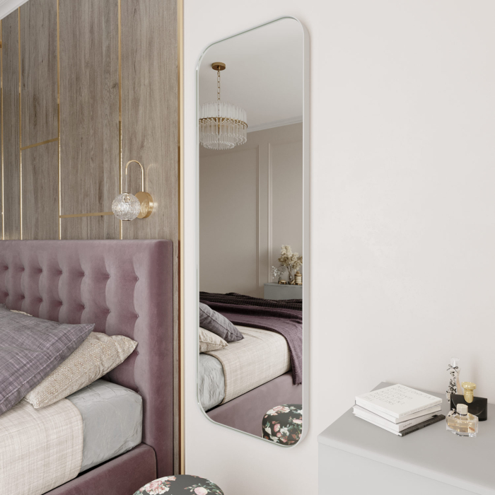 Зеркала в спальню, Дизайнерское настенное зеркало GENGLASS Kuvino M в металлической раме